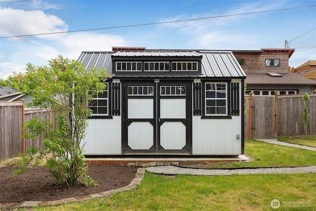 view of shed