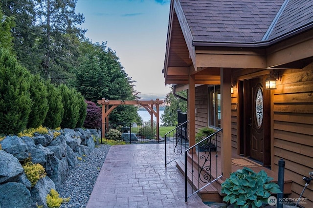 7353 Cedar House Ct, Clinton, WA 98236 - view of patio / terrace with a pergola and fence
