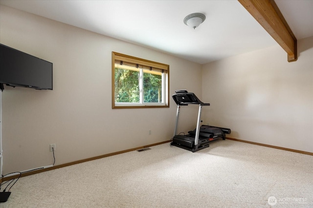 7353 Cedar House Ct, Clinton, WA 98236 - exercise area featuring carpet floors and baseboards