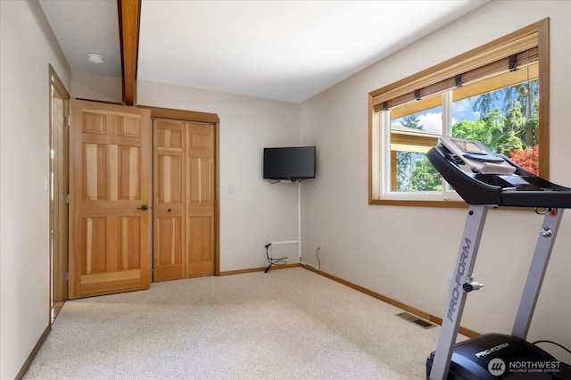7353 Cedar House Ct, Clinton, WA 98236 - workout area with carpet and baseboards