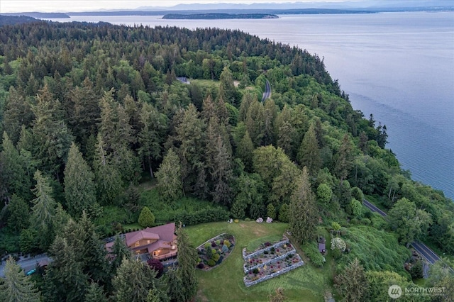 7353 Cedar House Ct, Clinton, WA 98236 - aerial view of property's location with a heavily wooded area and a large body of water