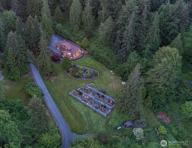 7353 Cedar House Ct, Clinton, WA 98236 - view from above of property with a heavily wooded area