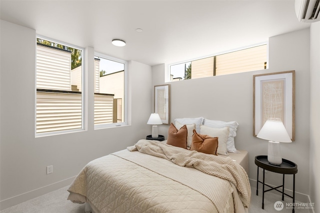1108B 34th Ave, Seattle, WA 98122 - bedroom with a wall unit AC, carpet, and multiple windows
