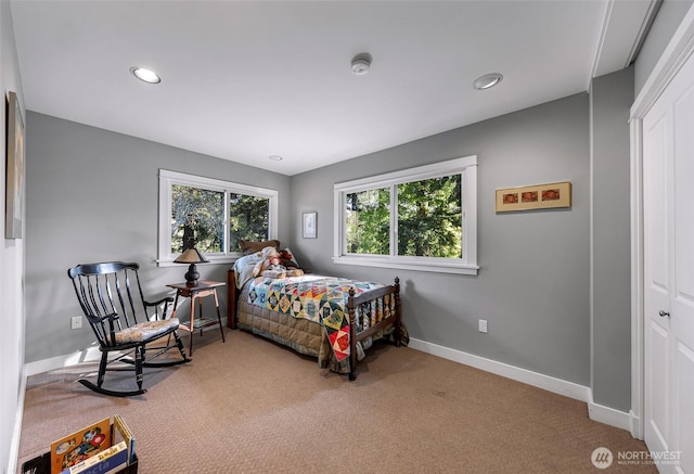 2333 Tuttle Ln, Lummi Island, WA 98262 - carpeted bedroom featuring baseboards and recessed lighting