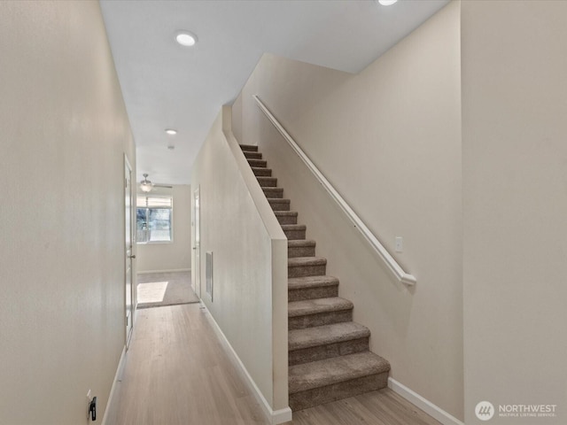 12029 317th Dr SE, Sultan, WA 98294 - staircase with wood finished floors and recessed lighting