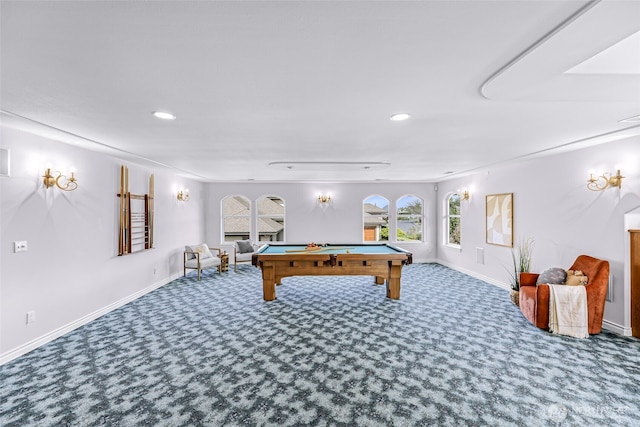 325 Island Green Way, Lynden, WA 98264 - recreation room with carpet floors, pool table, plenty of natural light, and recessed lighting