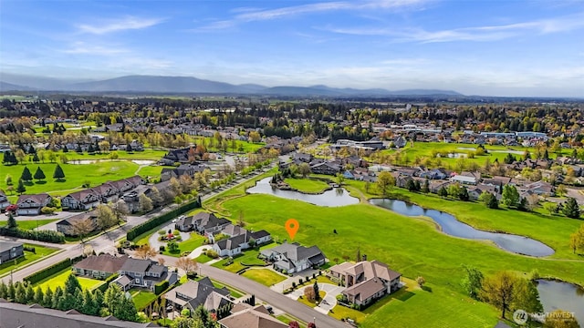 325 Island Green Way, Lynden, WA 98264 - aerial perspective of suburban area with a water and mountain view