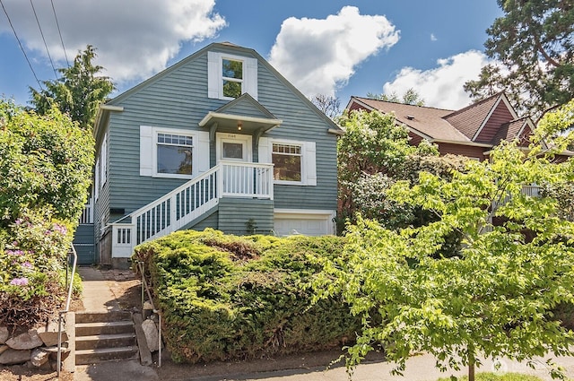 bungalow-style home featuring stairs
