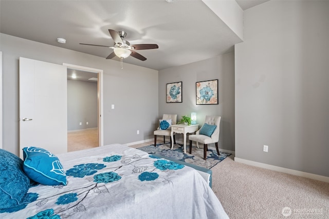12313 NE 116th St N, Vancouver, WA 98682 - bedroom with light carpet, baseboards, and ceiling fan