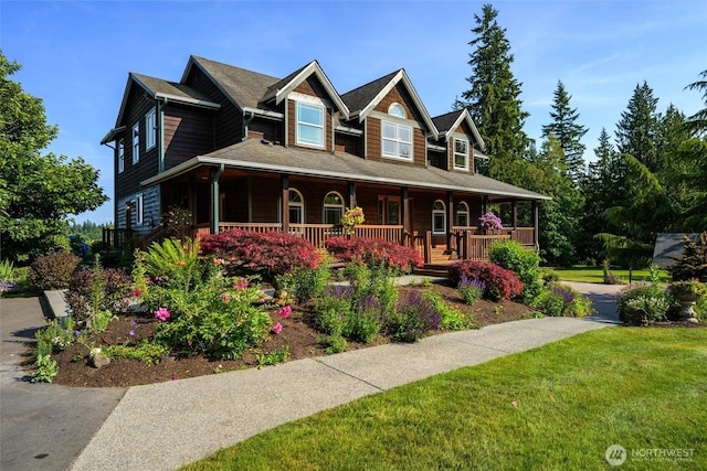 26901 15th Ave NE, Arlington, WA 98223 - view of front of house with covered porch and a front yard