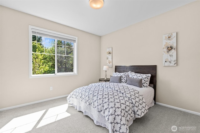 bedroom featuring carpet flooring and baseboards