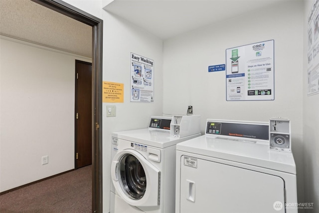 14650 NE 32nd St Unit A14, Bellevue, WA 98007 - community laundry with washing machine and dryer and carpet flooring