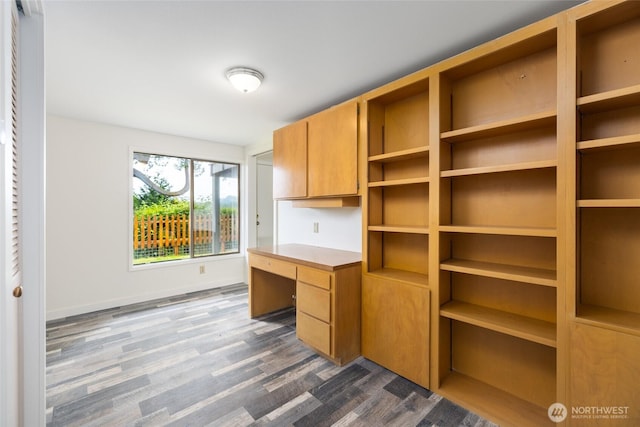 228 Skagit Way, La Conner, WA 98257 - unfurnished office with built in desk and dark wood-type flooring