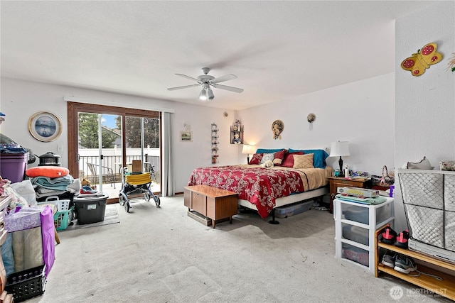 19414 112th Ave E, Graham, WA 98338 - bedroom featuring access to exterior, carpet, and ceiling fan