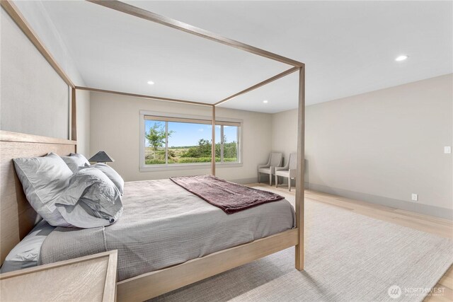 1248 Kanaka Bay Rd, Friday Harbor, WA 98250 - bedroom with wood finished floors and recessed lighting