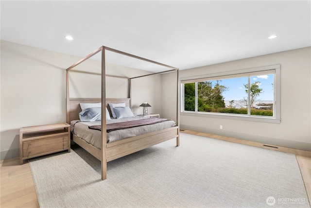 1248 Kanaka Bay Rd, Friday Harbor, WA 98250 - bedroom with recessed lighting, wood finished floors, and baseboards