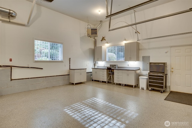 garage with electric panel