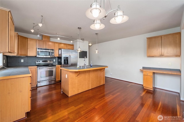 13426 97th Ave E Unit 303, Puyallup, WA 98373 - kitchen with appliances with stainless steel finishes, a sink, and dark wood-type flooring