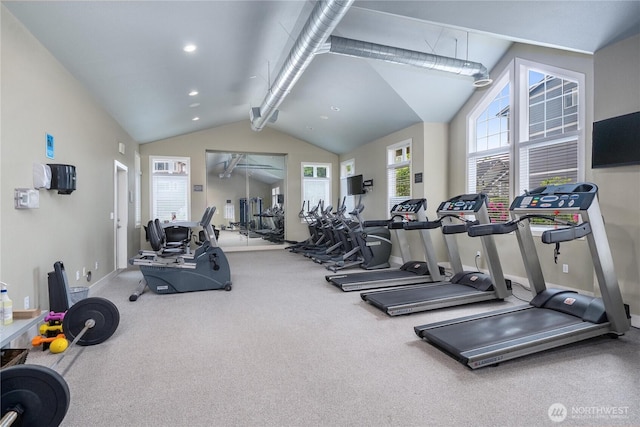 13426 97th Ave E Unit 303, Puyallup, WA 98373 - workout area with baseboards, recessed lighting, and carpet flooring