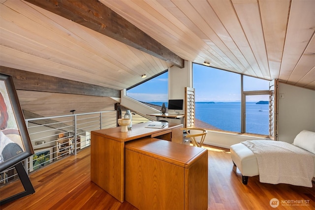 161 Montgomery Ln, Port Ludlow, WA 98365 - office space with wood ceiling and wood finished floors