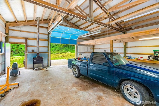 view of garage