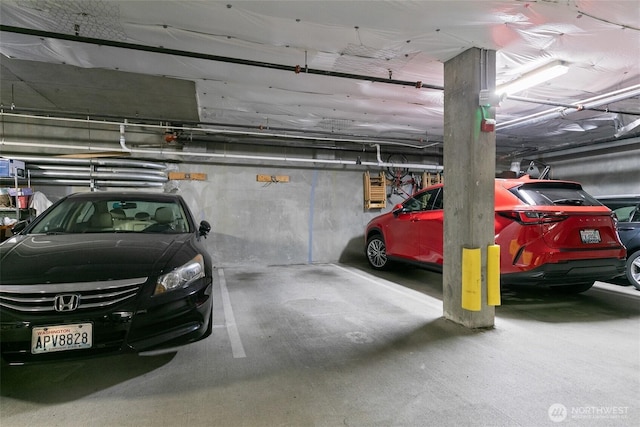 view of parking garage