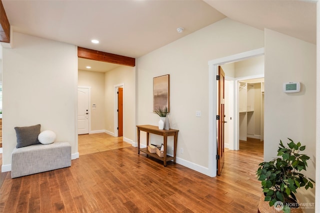 893 Snow Creek Rd, Quilcene, WA 98376 - sitting room featuring wood finished floors, recessed lighting, baseboards, and lofted ceiling