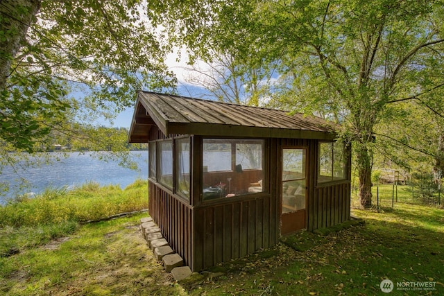 893 Snow Creek Rd, Quilcene, WA 98376 - view of outbuilding featuring a water view