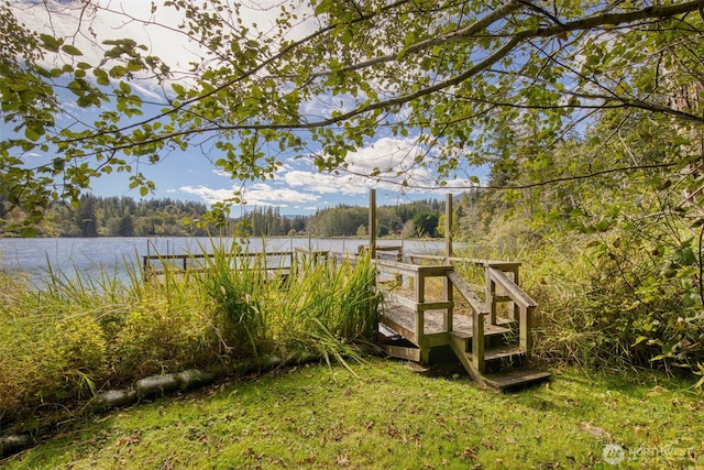 893 Snow Creek Rd, Quilcene, WA 98376 - view of yard with a water view and a wooded view