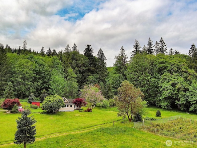 285 Pete Beck Rd, Quilcene, WA 98376 - view of green lawn with a forest view