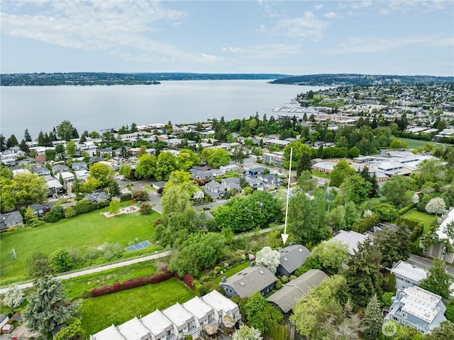 6533 106th Ave NE Unit D, Kirkland, WA 98033 - aerial view of residential area with a large body of water