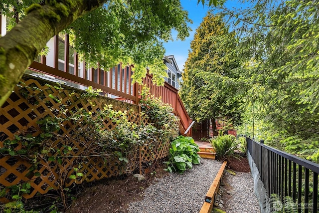 view of yard featuring fence