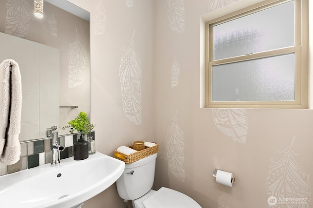 bathroom with a sink and toilet