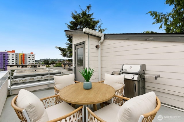 balcony featuring a grill