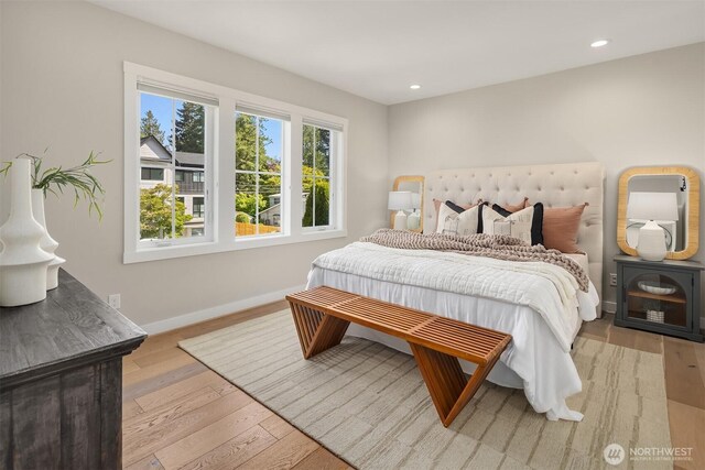 3815 NE 89th St, Seattle, WA 98115 - bedroom with light wood-style floors, baseboards, and recessed lighting