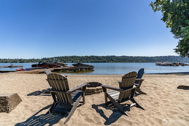 3834 175th Ave NE Unit E49, Redmond, WA 98052 - water view featuring an outdoor fire pit