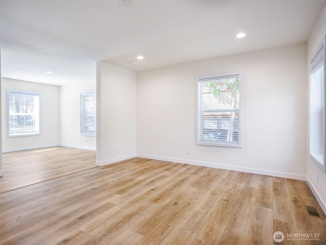 353 Mount Olympus Ave SE, Ocean Shores, WA 98569 - unfurnished room featuring light wood-style flooring, recessed lighting, and baseboards