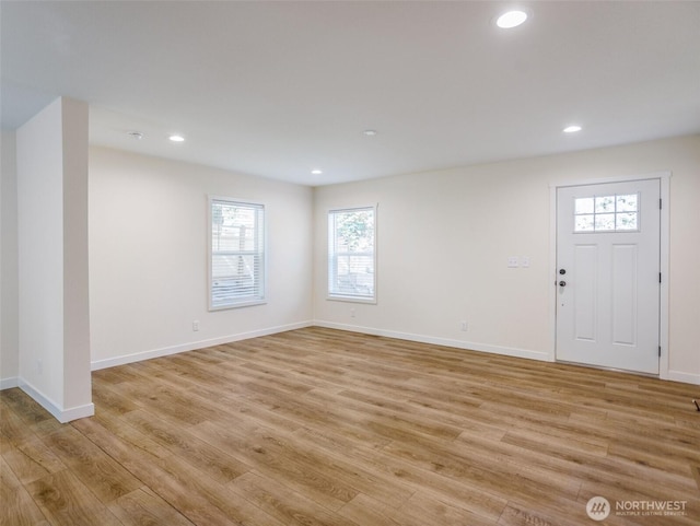 353 Mount Olympus Ave SE, Ocean Shores, WA 98569 - entrance foyer featuring light wood-style flooring, recessed lighting, and baseboards