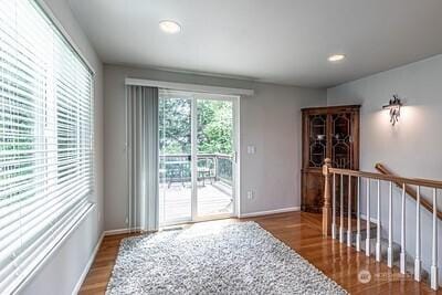 2117 130th Dr NE, Lake Stevens, WA 98258 - doorway with wood finished floors, recessed lighting, and baseboards