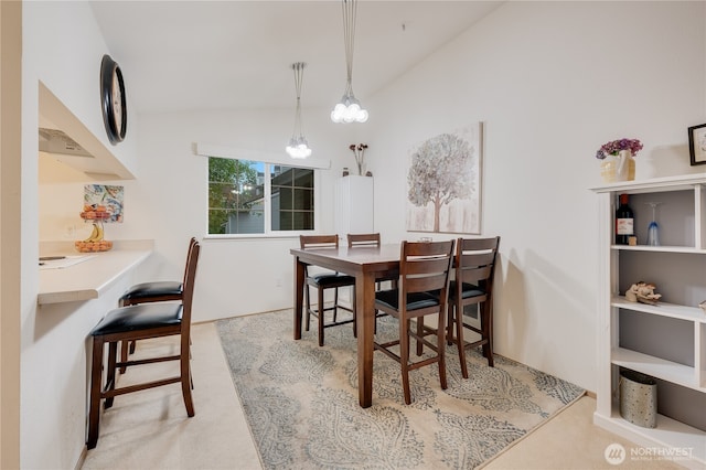 23313 Cedar Way Unit N205, Mountlake Terrace, WA 98043 - dining space with lofted ceiling