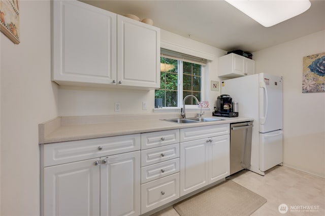 23313 Cedar Way Unit N205, Mountlake Terrace, WA 98043 - kitchen with a sink, dishwasher, and white cabinetry