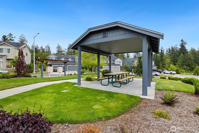 28315 64th Ct NW, Stanwood, WA 98292 - surrounding community with a lawn, a gazebo, and a residential view