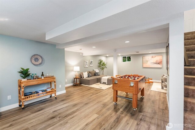 2016 Marine Dr, Bremerton, WA 98312 - playroom featuring wood finished floors, baseboards, and recessed lighting