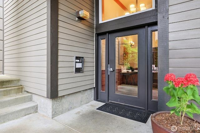 view of exterior entry