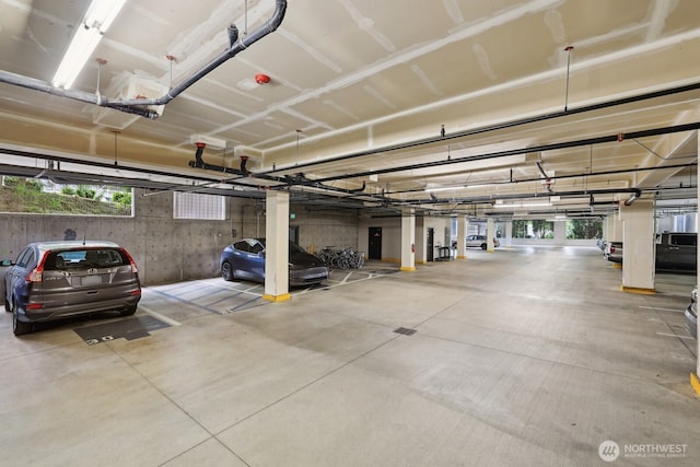 view of parking garage