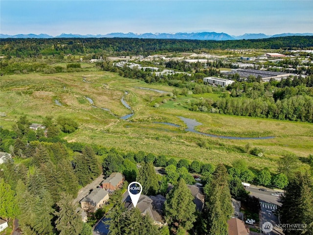 aerial view of a mountainous background