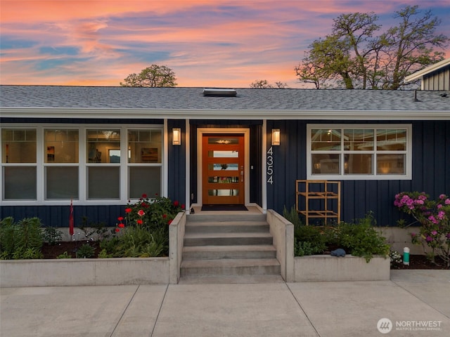 4354 Dyes Inlet Rd NW, Bremerton, WA 98312 - property entrance featuring board and batten siding and a shingled roof