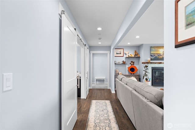 4354 Dyes Inlet Rd NW, Bremerton, WA 98312 - hall featuring recessed lighting, dark wood finished floors, and baseboards