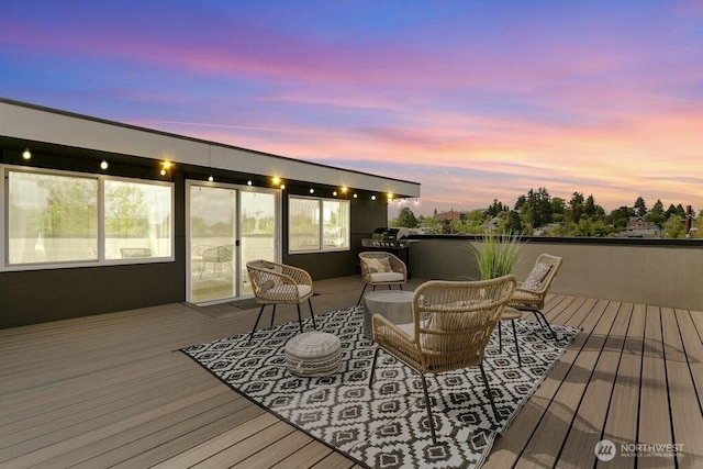 view of deck at dusk