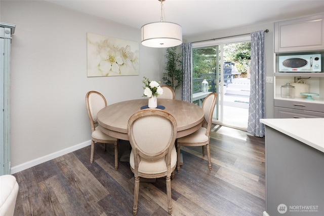 24222 92nd Ave W, Edmonds, WA 98020 - dining space featuring dark wood finished floors and baseboards